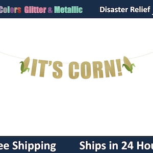 Banner It's Corn! - Decoração de aniversário de milho, Banner It's Corn, banner de festa de aniversário de cultura pop, banner de decoração de festa de aniversário