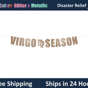 Banner de la temporada de Virgo - Virgo, Zodíaco, Decoración de cumpleaños de Virgo, Letrero de letras colgante para fiesta de signos del zodiaco
