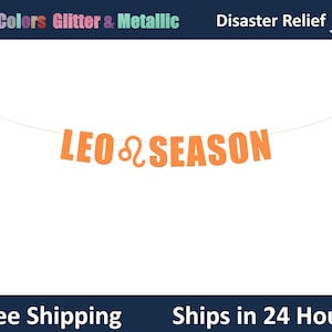 Banner de la temporada de Leo - Leo, Zodíaco, Decoración de cumpleaños de Leo, Letrero con letras colgantes para fiesta del signo zodiacal