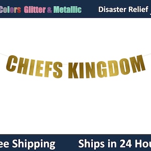 Chiefs Kingdom banner - KC Chiefs banner, Football party sign, Chiefs Football party decorations, Super bowl Champs