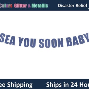 Sea You Soon Baby - Letrero de pancarta para fiesta de baby shower, decoración para anuncio de embarazo, baby shower con temática del océano