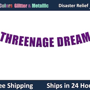 Threenage Dream banner - Third Birthday Decoration, Girls Birthday Party, 3rd birthday party Hanging letter sign