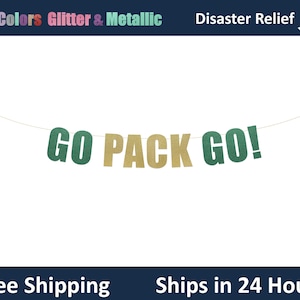 Go Pack Go! banner - Football party sign, College Football party decorations, Football Team Party decor