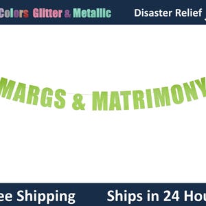Margs & Matrimony banner - Bachelorette party decorations, Margarita Party Banner, Wedding Shower Decor