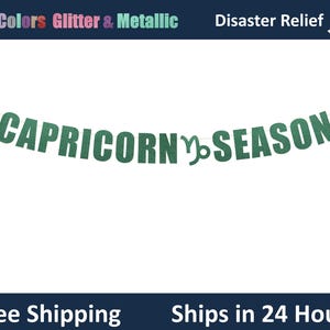 Banner de la temporada de Capricornio - Capricornio, Zodíaco, Decoración de cumpleaños de Capricornio, Letrero de letras colgante para fiesta de signos del zodiaco
