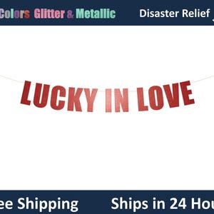 Faixa Lucky In Love - Decoração de Dia dos Namorados, Chá de panela, Despedida de solteiro, Decoração com tema de cassino
