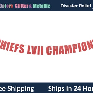 Chiefs LVII Champions banner - KC Chiefs banner, Football party sign, LVII Super bowl Football party decorations, Super bowl Champs