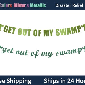 Get Out Of My Swamp Banner - Shrek Theme Birthday, Shrek Party Banner, Funny Housewarming Party Decor, Ogre Theme Party Banner Signs Decor