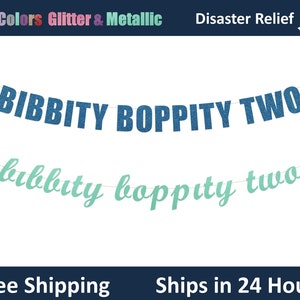 Bibbity Boppity Two Banner - Bibbity Boppity 2 Birthday, 2nd birthday decorative Banner, Happy 2nd Birthday, Princess Theme Party Banner