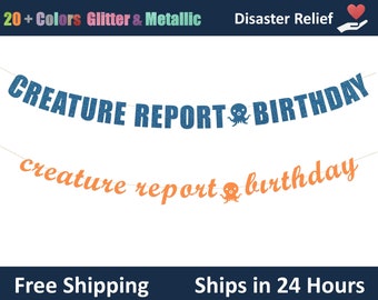 Creature Report Birthday Banner - Kids Birthday, Happy Birthday Banner, Octonauts Theme Party Banner Signs Decor