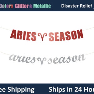 Aries Season banner -  Aries, Zodiac, Aries Birthday Decoration, Star Sign party Hanging letter sign