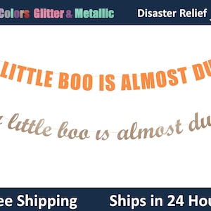 A Little Boo Is Almost Due banner - Baby Shower Party Banner Sign,  Pregnancy Announcement photo props banner, Baby on board letter garland