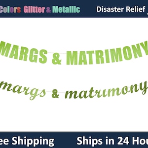 Margs & Matrimony banner - Bachelorette party decorations, Margarita Party Banner, Wedding Shower Decor