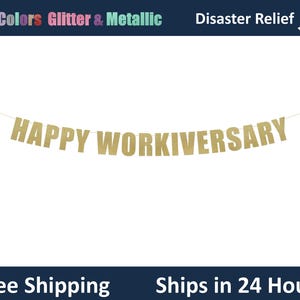 Banner de feliz aniversario laboral - Decoración de feliz aniversario laboral, Letrero colgante para fiesta de aniversario laboral
