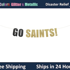 Go Saints! banner - Football party sign, College Football party decorations, Football Team Party decor