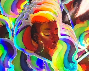 Black LGBTQ+ Lives Matter Holographic Sticker
