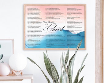 Uw identiteit is in Christus, 11x14 digitale download, bid de beloften over uw familie, vrienden en kinderen.
