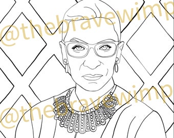 Ruth Bader Ginsberg Shero kleurplaat//RBG digitale download