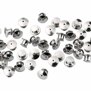 Ceryvop 30pcs Locking Pin Backs Locking Pin Keepers Clasp, Metal Pin Locks Back