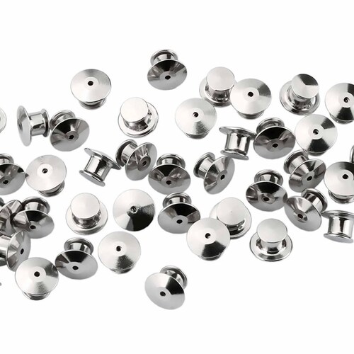 Locking Pin Backs // Pack of 10, 20, 40 Silver, Black, Rainbow // Magnet //