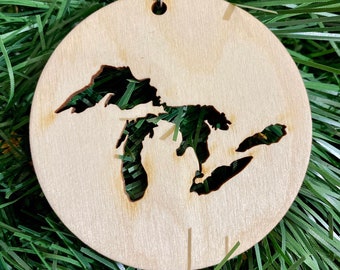 Great Lakes Wood Ornament // Christmas // Hanging Wall Decor // The Brave Wimp