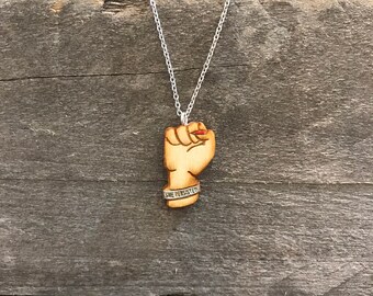 She Persisted Feminist Fist Necklace