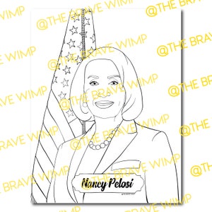 Nancy Pelosi Coloring Page // Sheroes : Our Time is Now // Digital Download