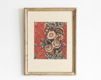 Vintage Watercolor Fabric Print • Sewing Room Decor (Printable Digital Download)