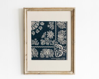 Folk Art Coverlet Print: Rustic Farmhouse Decor (Digital Download)