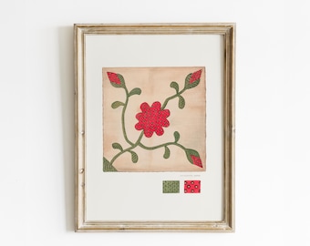 Primitive Quilt Block Print: Rustic Sewing Room Art (Digital Download Print)