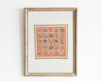 Antique Applique Quilt Print: Early American Folk Decor (Printable Digital Download)