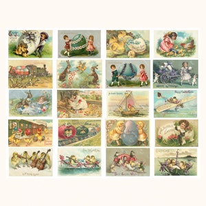 Pages du journal indésirable de Pâques | Feuille de collage Pâques victorienne | de Pâques vintage | Éphémères du journal indésirable de Pâques | Restes de Pâques victoriens