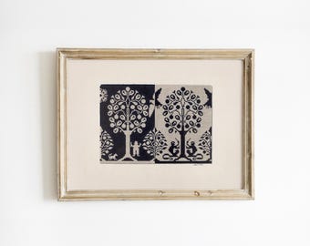 Antique Woven Coverlet Print: Primitive Decor (Printable Art)