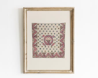 Pink Centennial Quilt Print: Early American Wall Art (Digital Download)