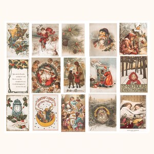 Farmhouse Christmas Collage Sheet | Printable Paper | Vintage Christmas Cards | Christmas Ephemera | Scraps | Christmas Junk Journal Page