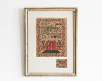 Primitive Sampler Watercolor Print: Rustic Decor (Printable Digital Download)