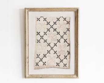 Antique Quilt Watercolour: Black and White Farmhouse Decor (Printable Digital Download)