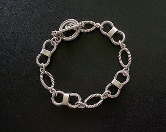 Cable Wire Chain Bracelet, Rocker Chain Jewelry, Goth Style Bracelet, Punk Rock Bracelet, Silver Chain Jewelry, Street Style Jewelry, Gifts