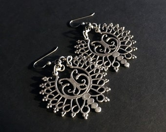 Boho Jewelry, Tribal Earrings, Festival Jewelry, Unique Earrings, Silver Dangles, Ethnic Jewelry, Hippie Chic, Gifts Under 50, Gifts For Her