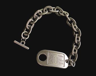 Chunky Chain ID Toggle Bracelet, Rocker Jewelry, Rocker Chain Bracelet, Gift Ideas, Bold Silver Accessories, Brutalist Style Jewelry