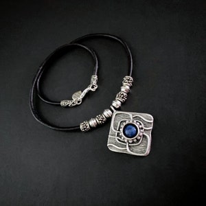 Sodalite Pendant Necklace, Sodalite Jewelry, Gemstone Jewelry, Bohemian Necklaces, Boho Jewelry, Leather Necklaces, Gifts and Accessories