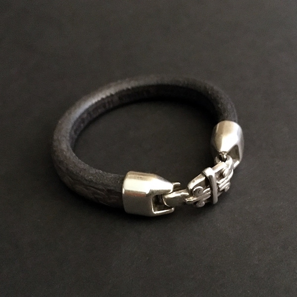 Chunky Leather Bracelet, Leather Jewelry for Men, Minimalist Style, Rocker Bracelets, Unisex Accessories, Gifts For Him, Bohemian Jewelry