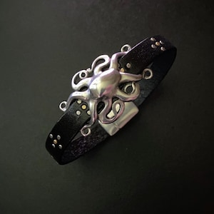 Octopus Bracelet, Leather Bracelets, Octopus Jewelry, Studded Leather Bracelet, Leather Jewelry, Beach Jewelry, Summer Bracelets, Grad Gifts