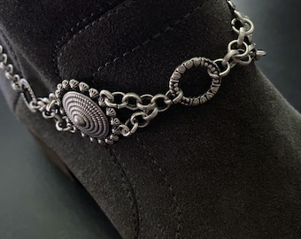 Silver Boot Jewelry, Rocker Style Boot Bling, Boot Bracelets, Western Accessories, Boot Chains, Shoe Bling, Unique Gift Ideas