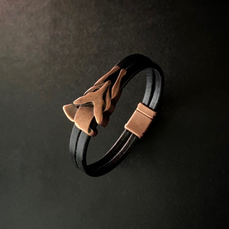 Fox Bracelet Leather Bracelets Nature Jewelry Animal Etsy