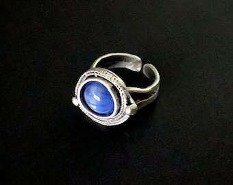 Kyanite Ring, Gemstone Rings, Boho Ring, Silver Ring, Boho Jewelry, Kyanite Jewelry, Gemstone Jewelry, Adjustable Ring, Under 50, Chakra