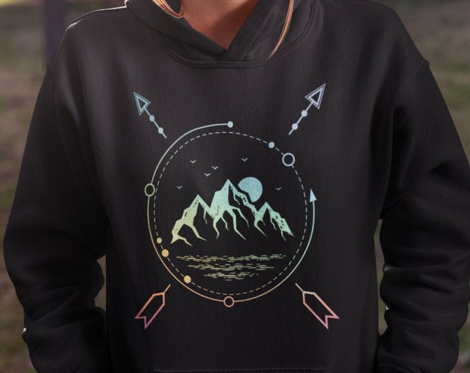 Rainy Chief Rainbow Night Lake Sherpa Hoodie