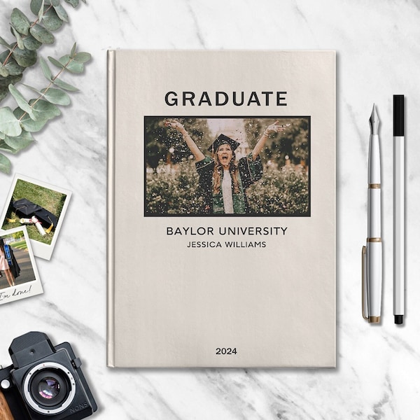 2024 Personalized Graduation Guest Book Custom Graduate Memory Journal Customized Advice for Grad Notebook His Her Graduation Keepsake Gift