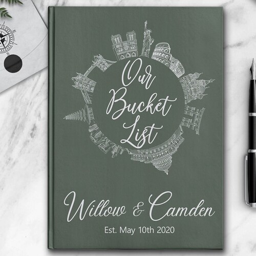 FREE SHIPPING Our Bucket List Book Gift Custom 1st Wedding Etsy