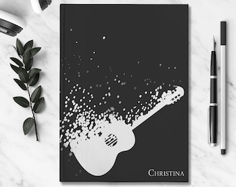 Personalized Guitar Journal Custom Songwriter Notebook Musician Song Diary Lyrical Writer Journal Writing Music Notebook Songwriting Journal